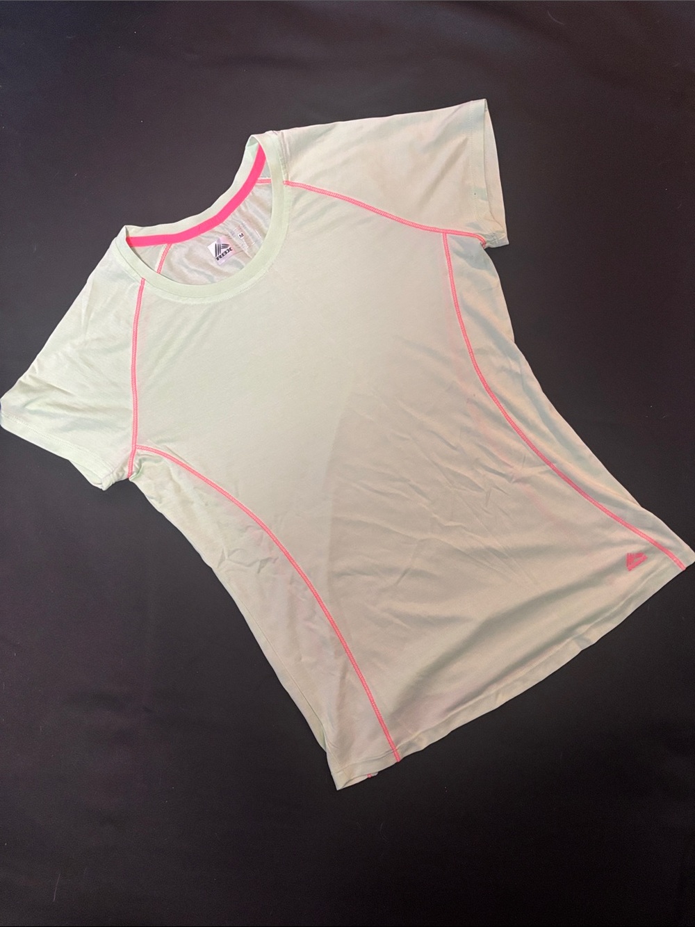 Reebok Mint Green Performance Tee with Hot Pink Trim